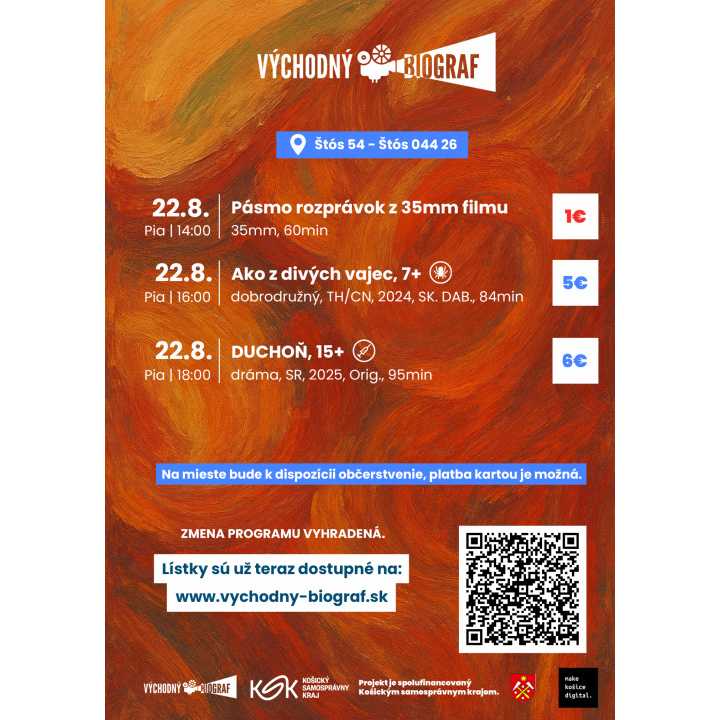 22.08.2025 premietanie v kine Štós- Zmena programu !!! 