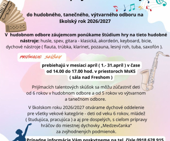 Aktuality / ZUŠ Medzev - talentové skúšky - foto