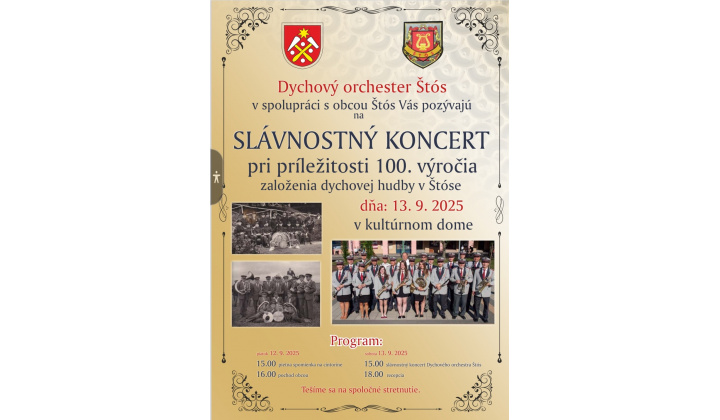 Oslava 100. Výročia Dychovky Štós 12.-13.09.2025