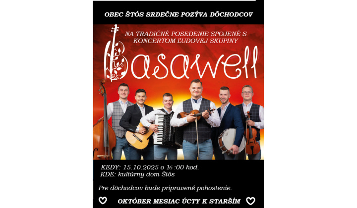 Posedenie pre dôchodcov 15.10.2025 V KSB Štós