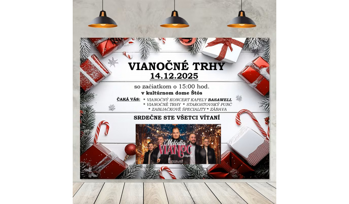 Vianočné trhy v Štóse 14.12.2025 o 15:00 hod., v kultúrnom dome
